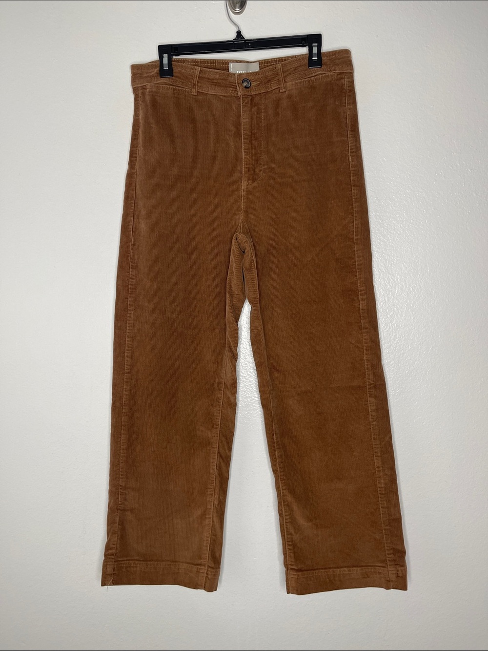 Everlane Mariner Wide Leg Corduroy High Waist Crop Pants in Ochre Size 12